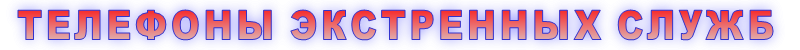 ТЕЛЕФОНЫ ЭКСТРЕННЫХ СЛУЖБ